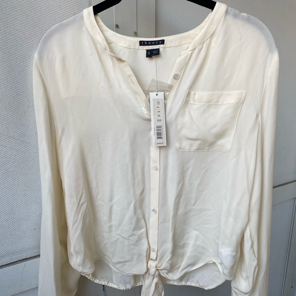 Theory Women's Ivory Button-Down Shirt